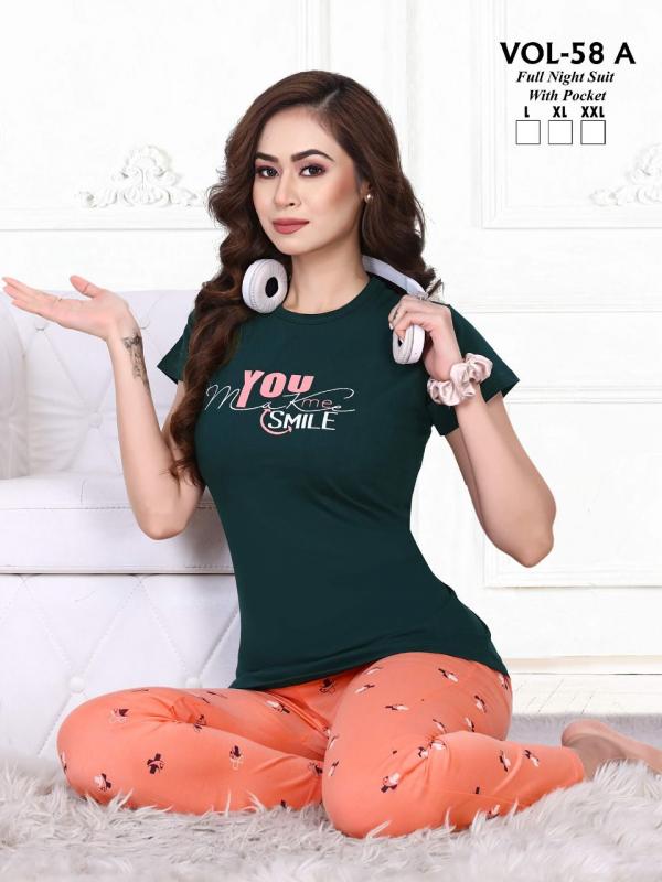 Trendy Vol 58 A Hosiery Cotton Designer Night Suit